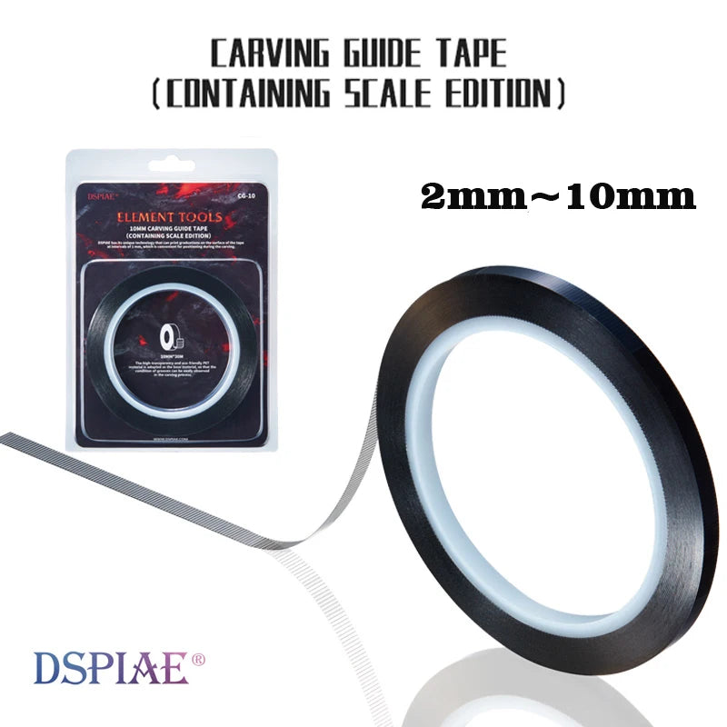 DSPIAE - Scribing Tape - Hard Edged Carving Tape with Adhesive Back - (Select from various sizes)