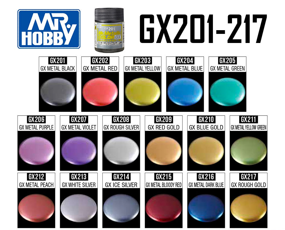 Mr. Color Metallic Color GX Paint (18 ml bottle) - Select From Various Different Colors