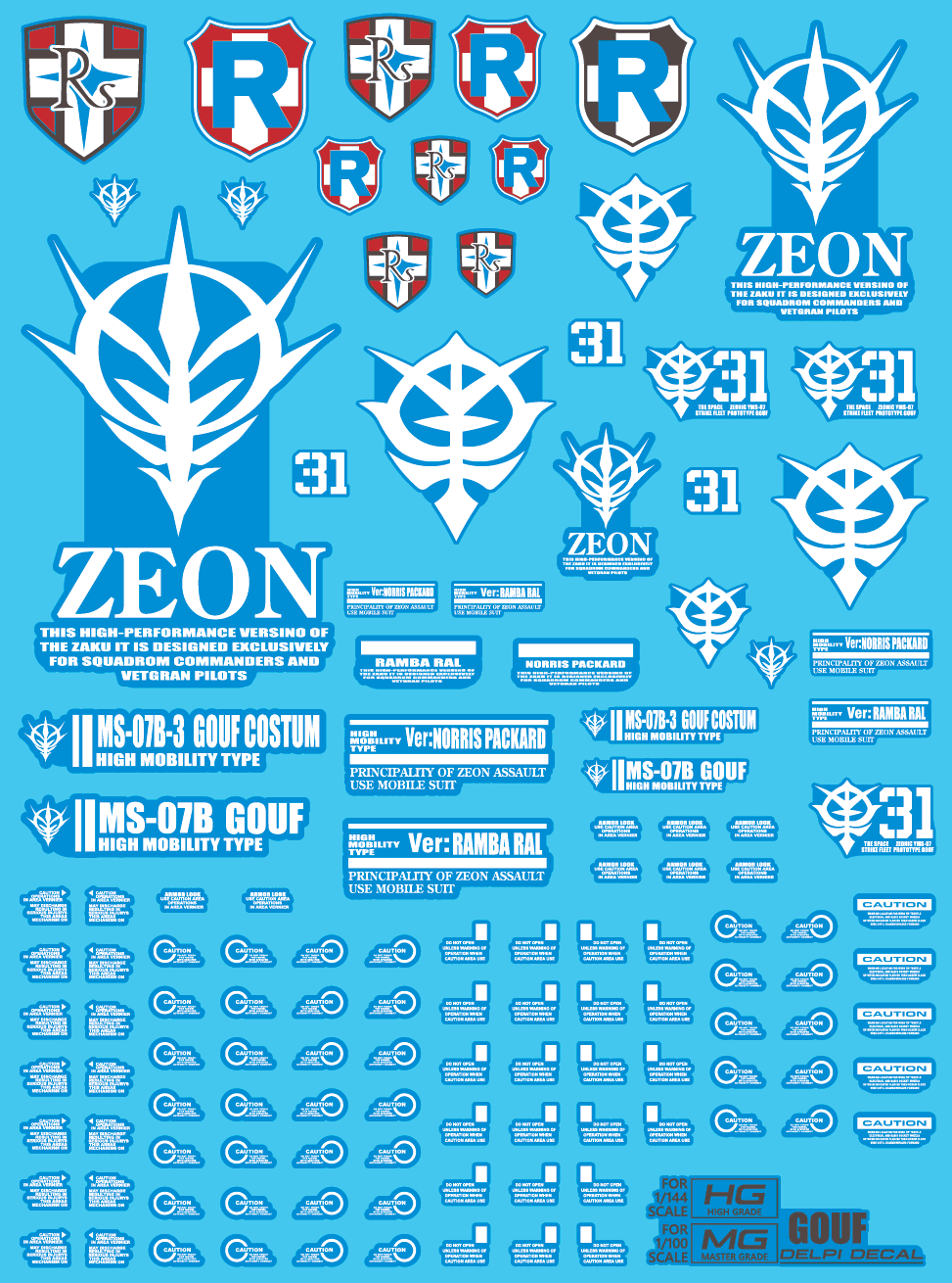 Delpi - HG MG GOUF UNIVERSAL WATER DECAL