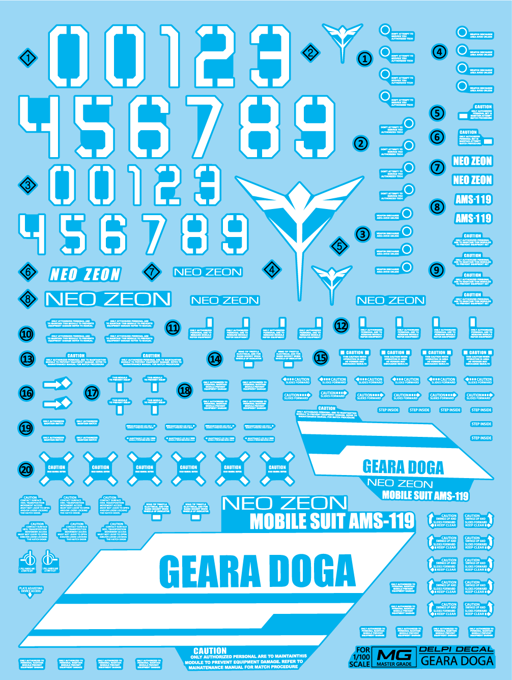 Delpi - MG GEARA DOGA WATER DECAL - (Select Normal or Luminous)