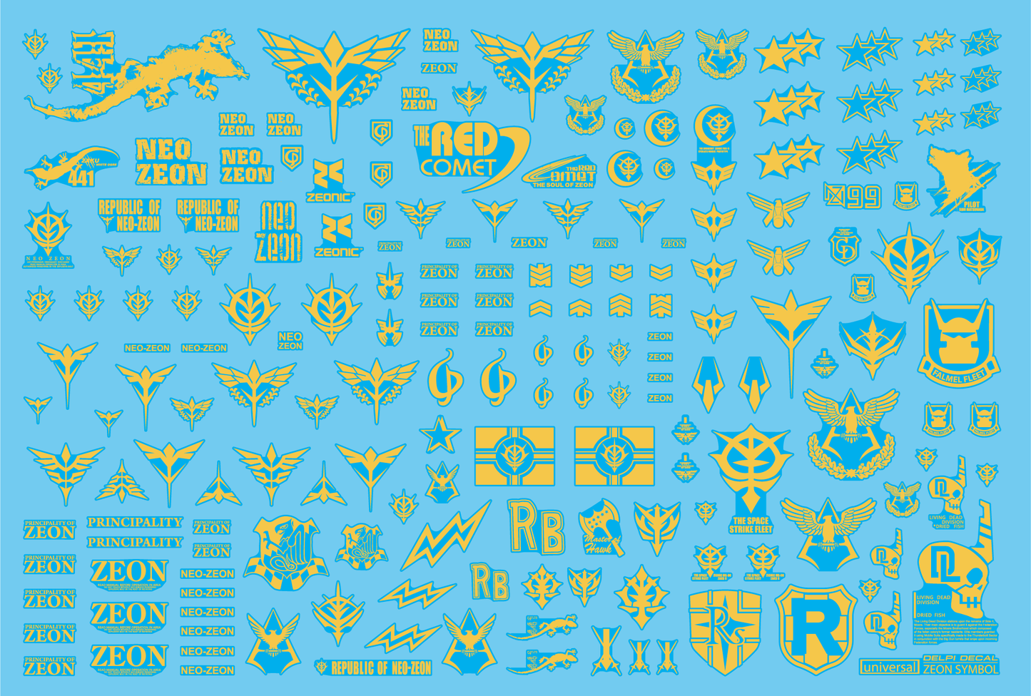 Delpi - ZEON Universal WATER DECAL - Gold Holo