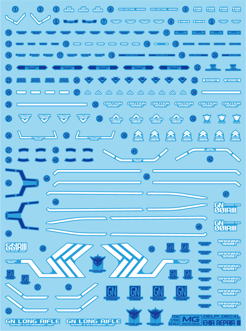 Delpi - MG EXIA REPAIR 3 WATER DECAL - (Select from Normal or Holo)
