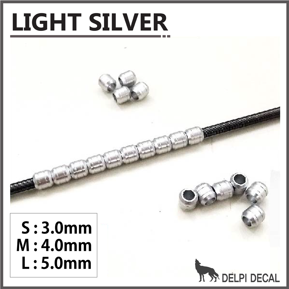 METAL POWER TUBE 4 color (3/4/5mm) - LIGHT SILVER / Large (5mm)