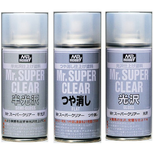 Mr. Hobby - Mr. Super Clear Top Coat Spray (Select from Flat, Gloss, Semi-Gloss)