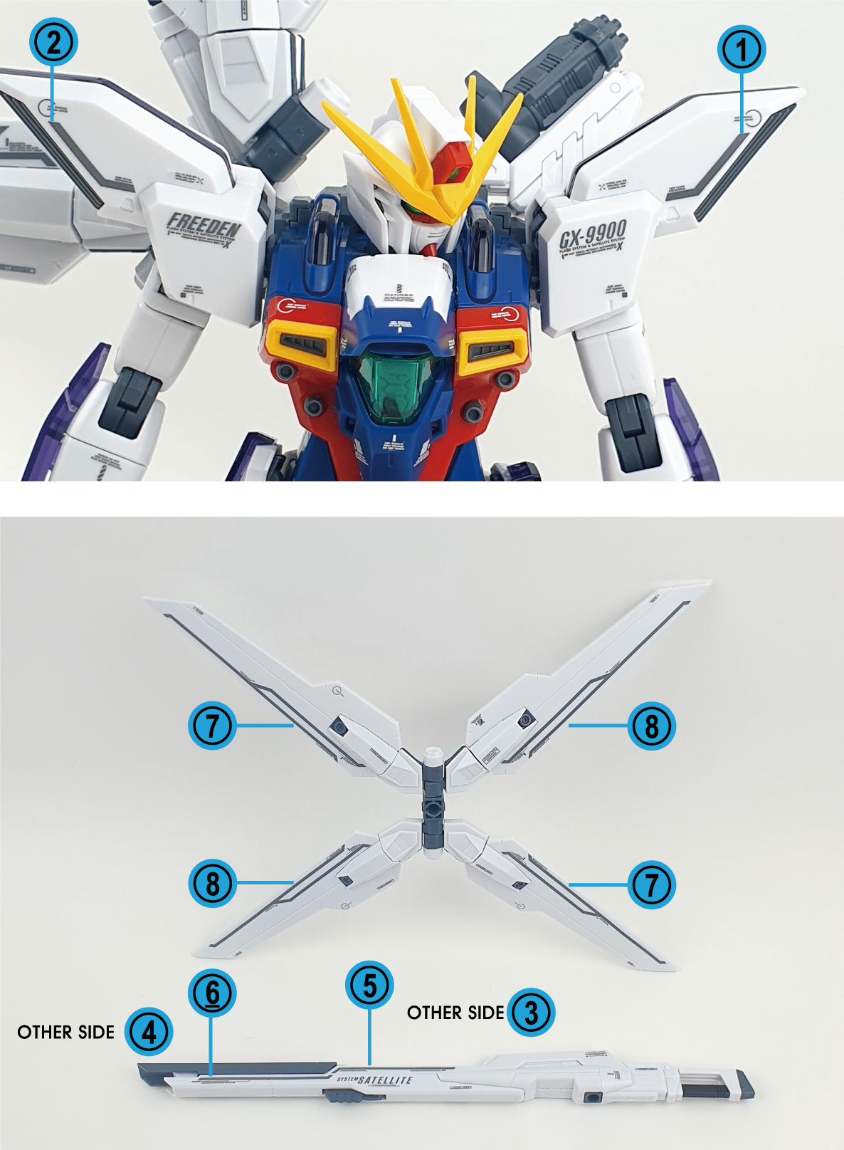 Delpi - MG Gundam X WATER DECAL - (Select from Manual Normal or Delpi Expansion)