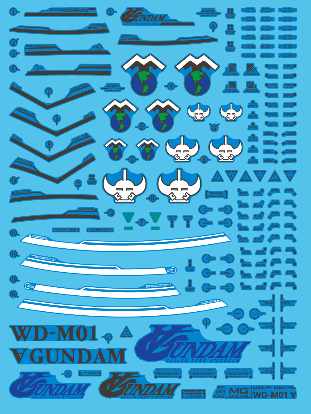 Delpi - MG TURN A WATER DECAL - (Select Normal or Holo)