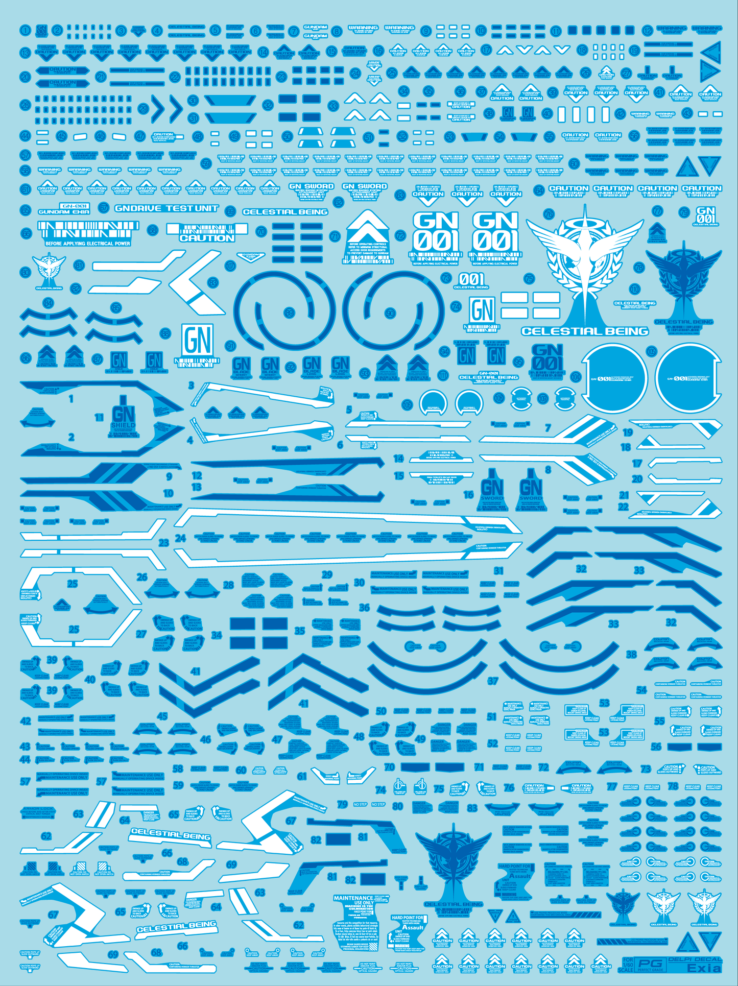 Delpi - PG EXIA WATER DECAL - (Select Normal or Holo)