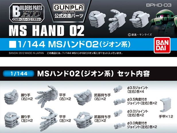 Gunpla Builders Parts - BPHD-03 - 1/144 MS Hand 02 (Zeon)