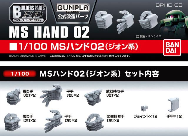 Gunpla Builders Parts - BPHD-08 1/100 MS Hand 02 (Zeon)