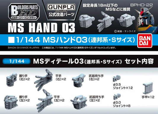 Gunpla Builders Parts - BPHD-22 - 1/144 MS Hand 03 Small (EFSF)