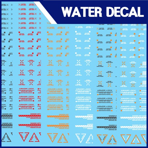 Delpi - 1/60 MECHANICAL CAUTION WATER DECAL - (Select from 6 Color Options)