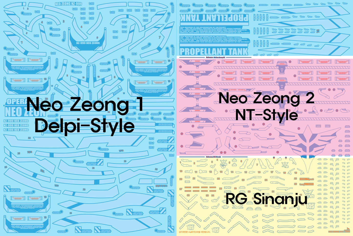 Delpi - HG NEO ZEONG WATER DECAL - Select Normal or Luminous