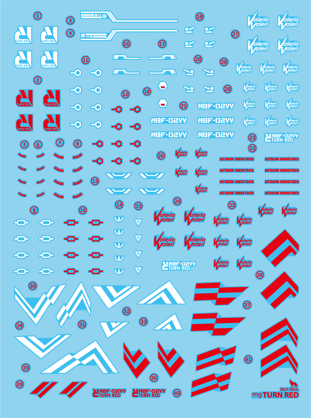 Delpi - MG ASTRAY TURN RED WATER DECAL - Normal