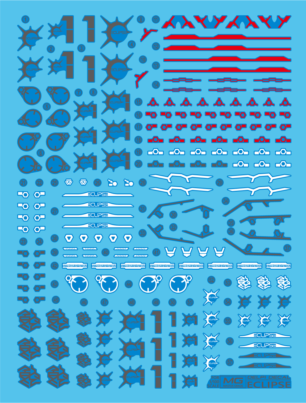 Delpi - MG ECLIPSE WATER DECAL - Holo Polygonal