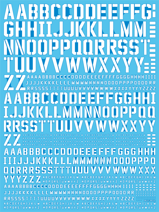 Delpi - ALPHABET UNIVERSAL - WHITE - (select WATER DECAL or HYBRICAL)